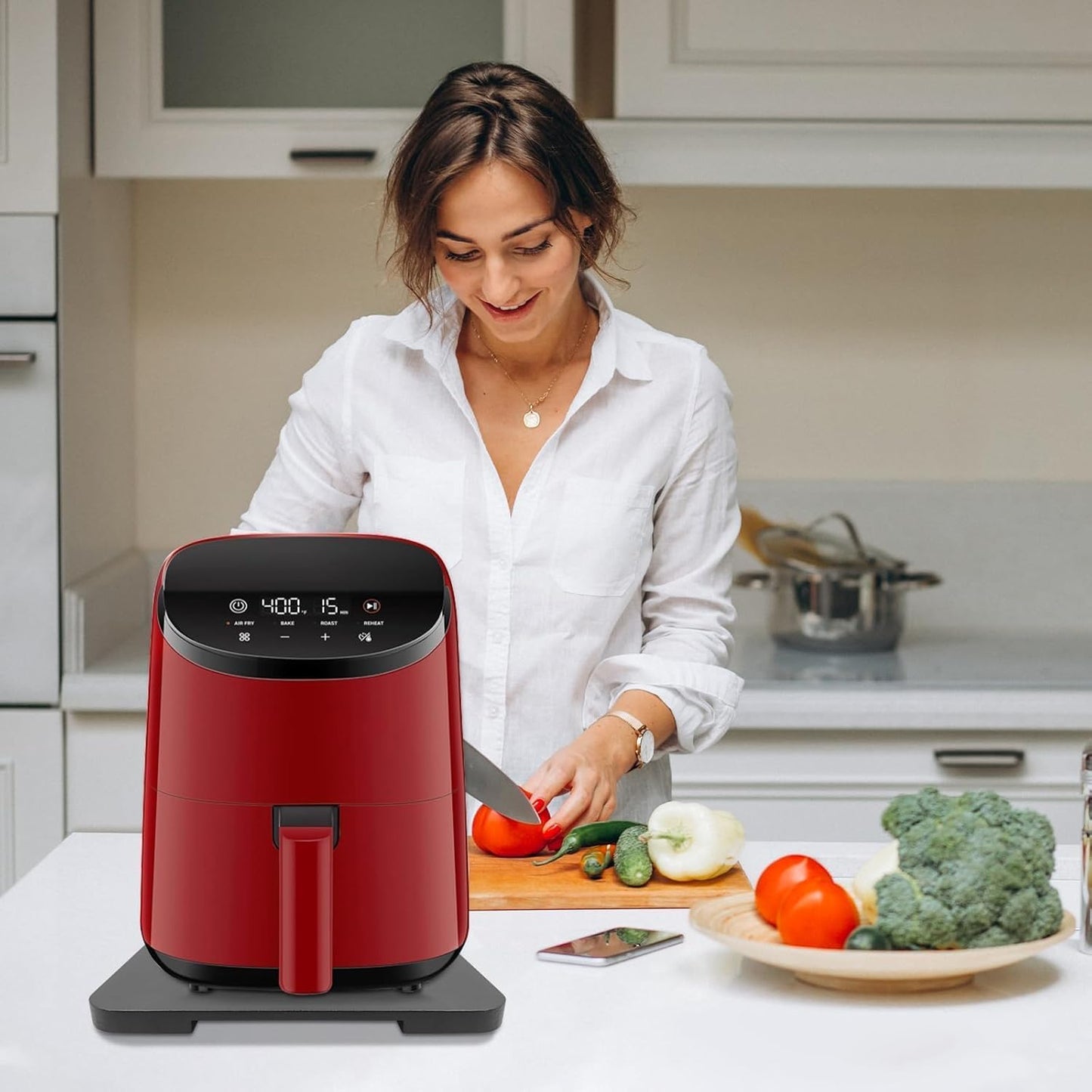 360° Rolling Tray Bamboo Appliance Slider, Appliance Sliders for Kitchen Appliances Sliding Tray for Coffee Maker Appliances Mat Easily from Under The Cabinet Black(13.9"×9.4")