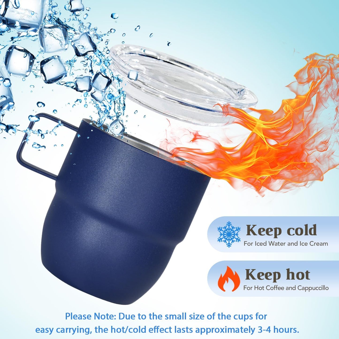 4oz Espresso Cup Set of 2, Insulated Espresso Mug With Lid and Straw, Espresso Shot Glasses with Handle, Double Walled Stainless Steel Small Expresso Shots Cup for Coffee