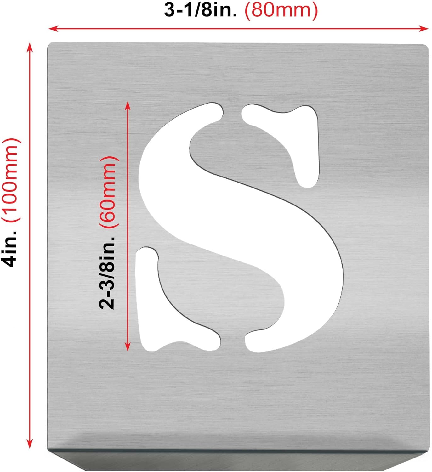 HAUTMEC Vintage Aluminum Letters Stencils, A to Z Aluminum Stencils & Holder, 2-1/2"(60mm) Letters, Shop Stencil, Advertising Stencilling, Craft-Printing, Reusable HT0244-ST