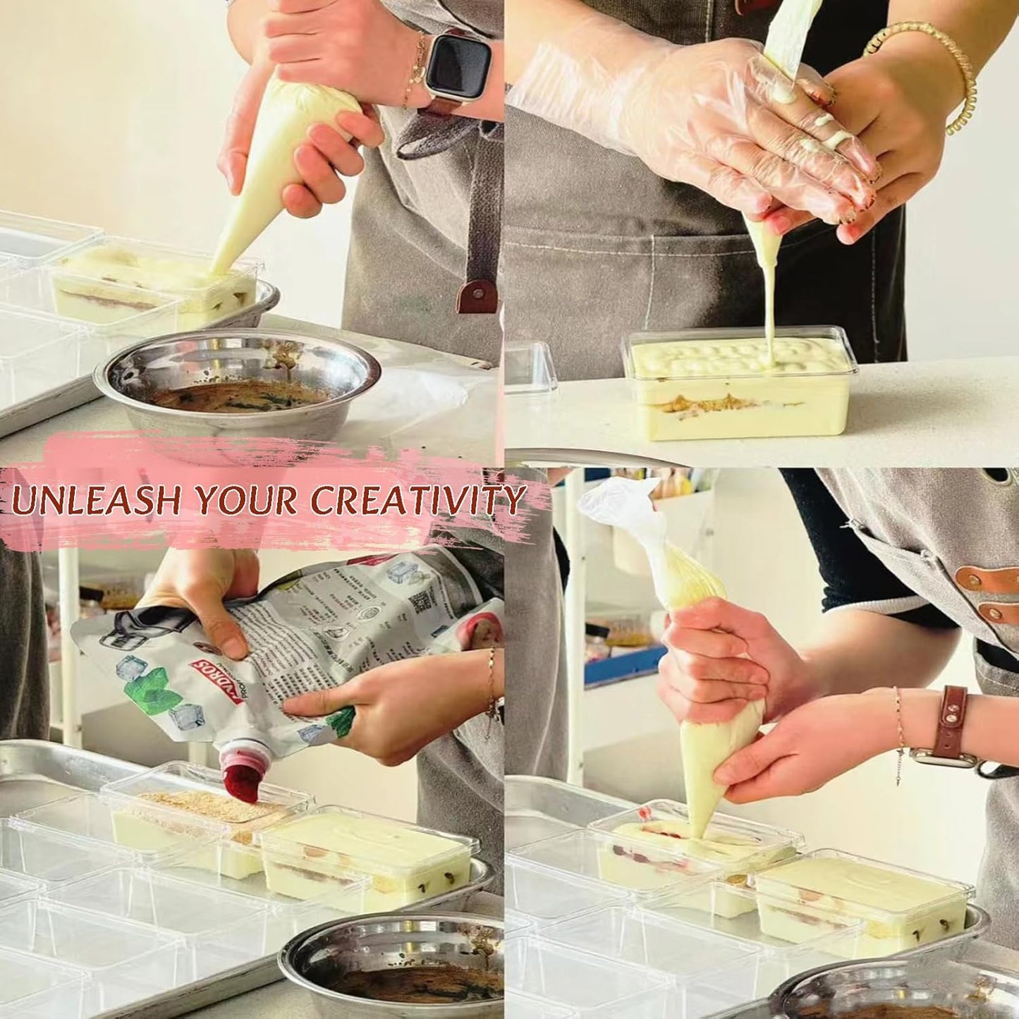 Piping Bags 24 Inch, Large Piping Bags Disposable 100PCS, Pastry Icing Bags Thickened Non-Slip and Anti-Burst, Tipless Piping Bags for Royal Icing