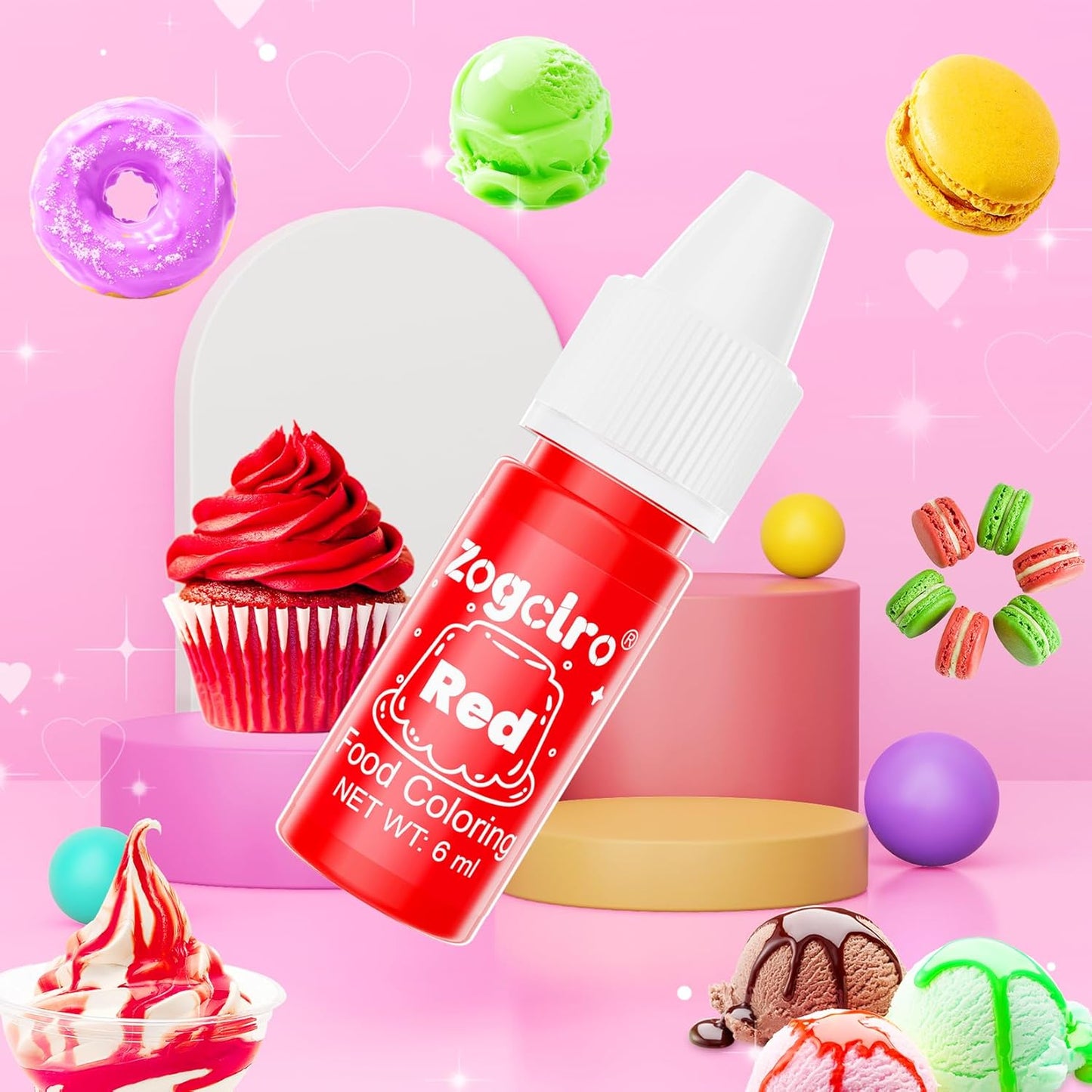 Food Coloring Liquid - 26 Vibrant Colors Food Dye, Tasteless Concentrated Food Coloring for Icing, Cake Decorating, Baking, Fondant, Baking supplies Supplies - 0.25 Fl. oz