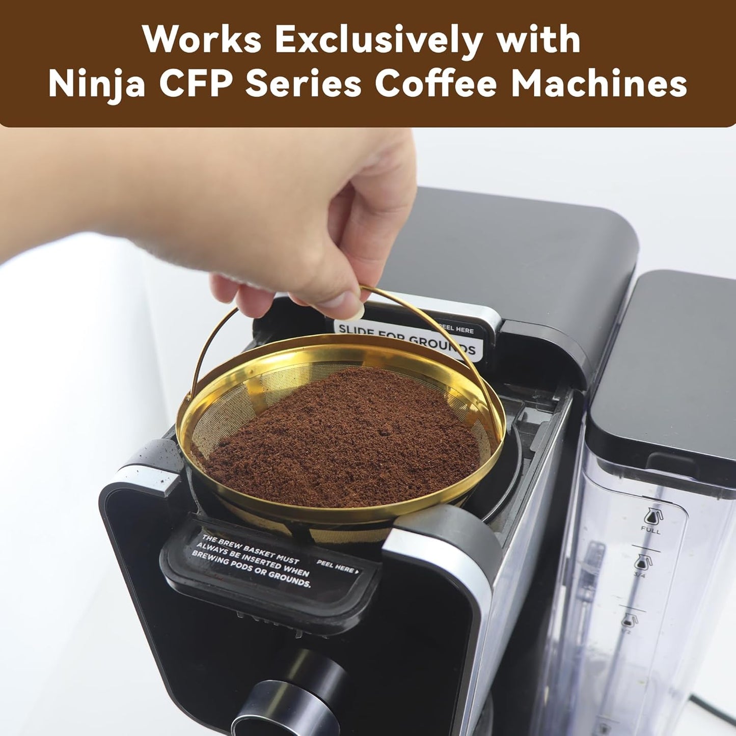 Reusable Coffee Filter No.4 Cone Coffee Maker Filters 2 Pack, Stainless Steel Replacement Permanent Basket Filter for Ninja Coffee Bar Brewer Ninja CFP 201-301 Dual Brew Ninja Coffee Makers