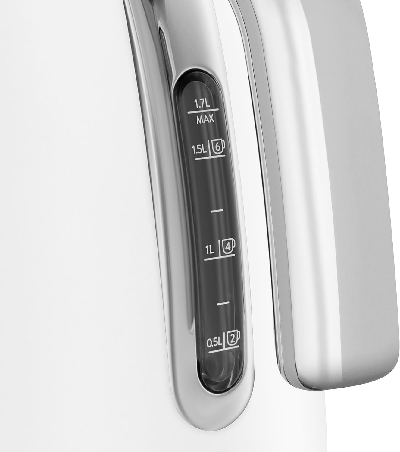 SMEG 50's Retro Style 7 Cup Electric Water Kettle with Automatic Shutoff, Removable Base, and Water Indicator, KLF03WHUS, White