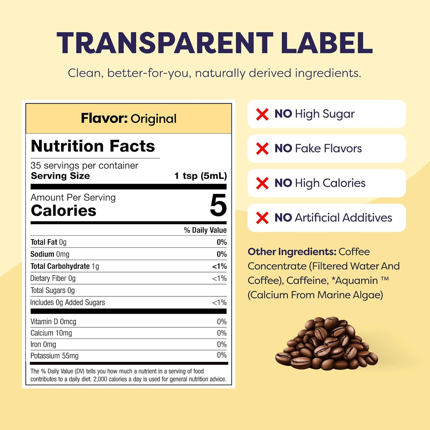 Coffee Concentrate - Cold Brew Coffee, Perfect for Hot or Iced Instant Coffees, Hot Drinks, Cold Brew Concentrate, 35 Servings