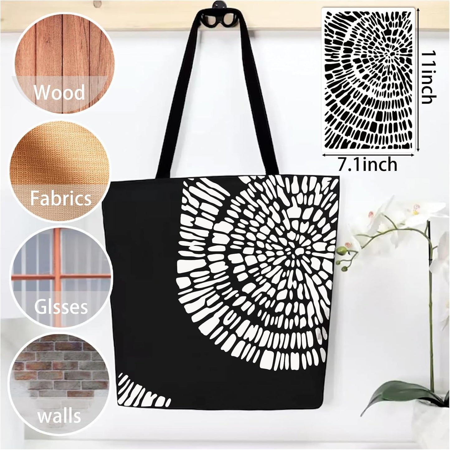 8 Pieces Abstract Geometry Texture Brick Stencils for Painting Wood Grain Mixed Crackle Marble Stencils Spray Paint Layering Stencil Templates for Furniture DIY Craft