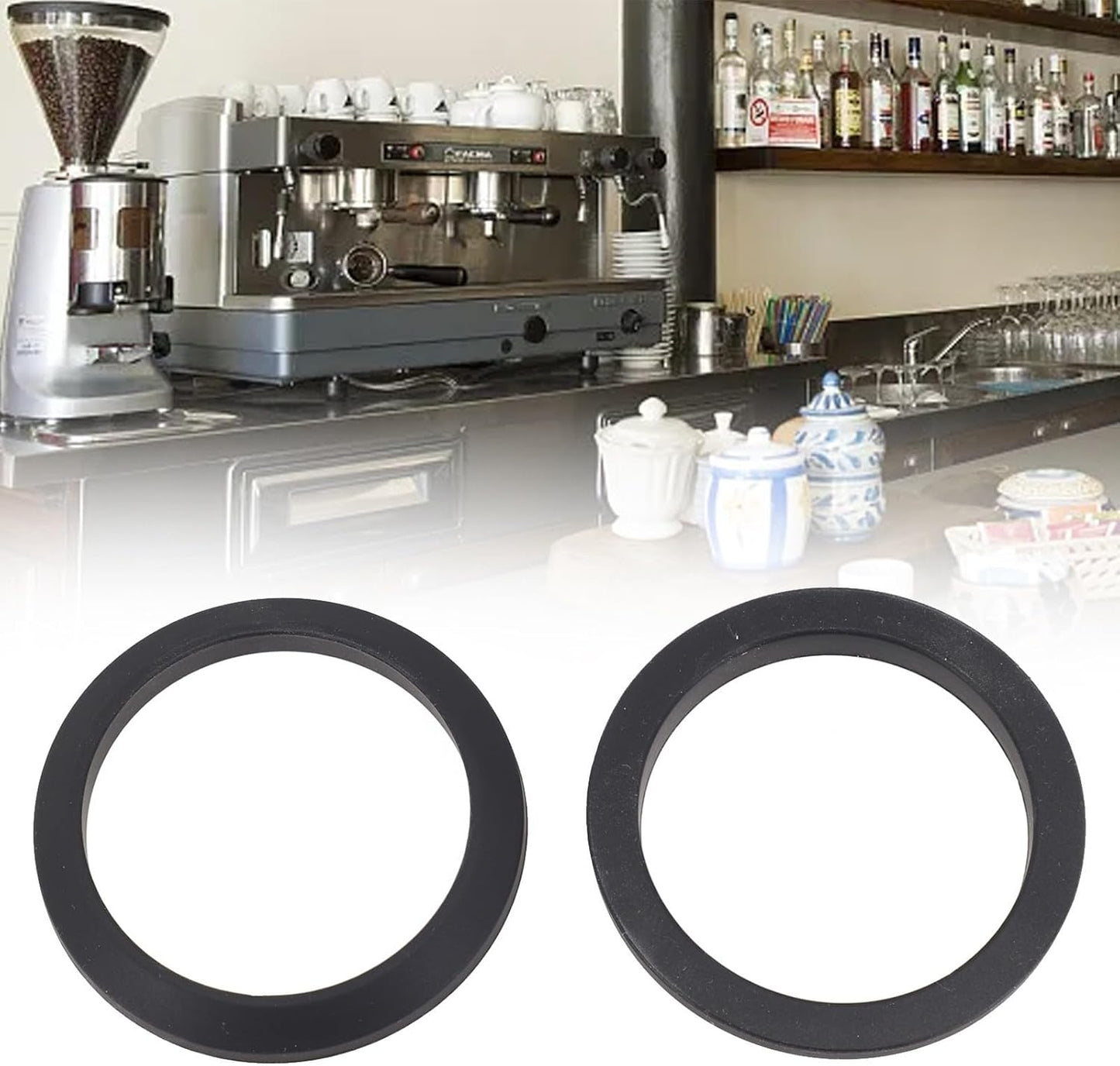 Fit For Nuova SIMONELLI APPIA 1/2/Life, For Nuova Simonelli Appia Espresso Machine Group Head, Silicone Rubber Conical Gasket, Black, Replacement Part, 72X57x9x5mm (2PCS)