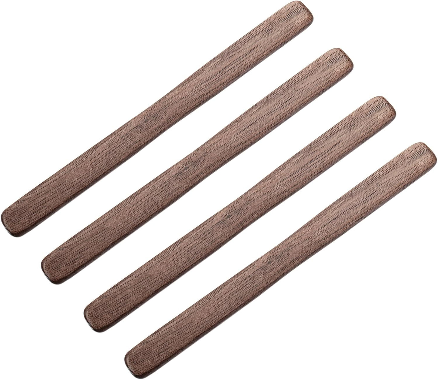 4Pcs Black Walnut Wood Coffee Stirrers 6″ Reusable Wooden Drink Stir Sticks for Coffee, Tea, Milk, Chocolate & Jam Spreader