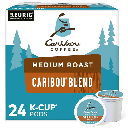 Caribou Coffee Keurig Single-Serve K-Cup Pods, Caribou Blend Medium Roast Coffee, 24 Count