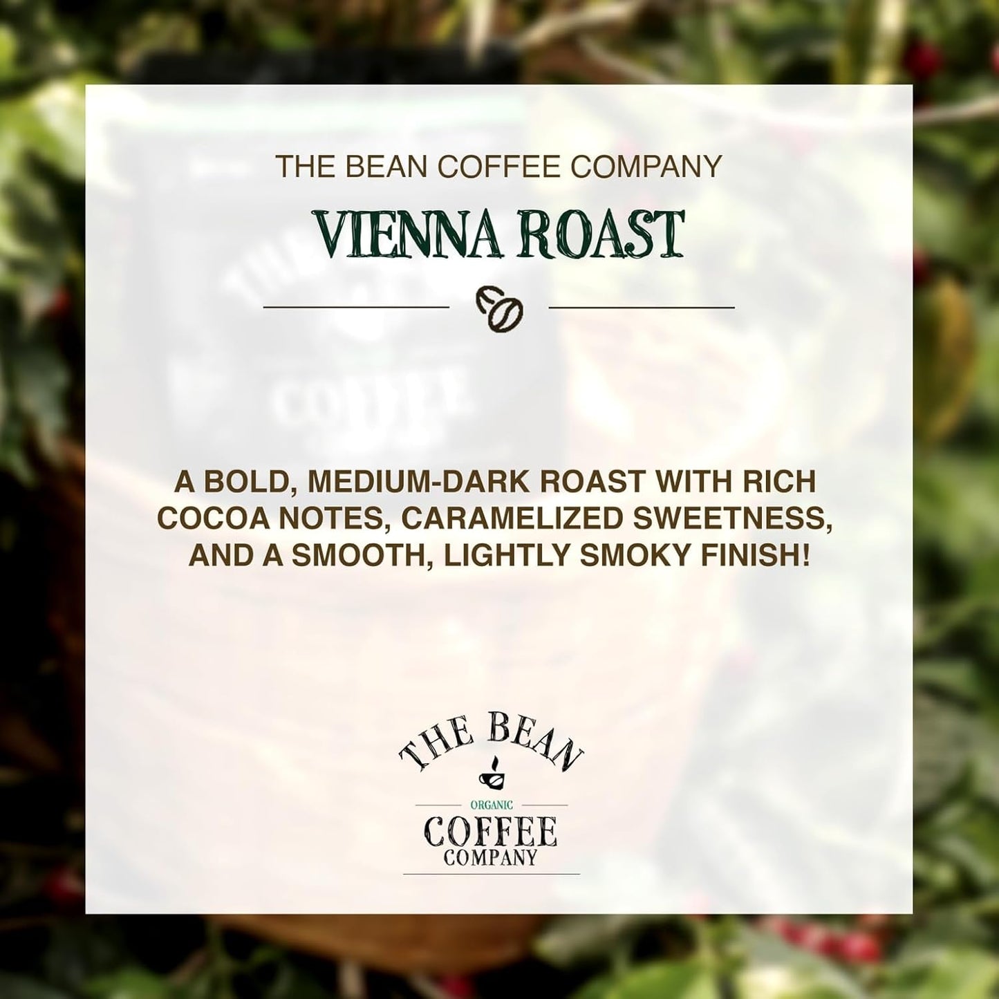 The Bean Organic Coffee Company Vienna Roast, Medium, Ground Coffee, 5-Pound Bag,Café molido tostado organico