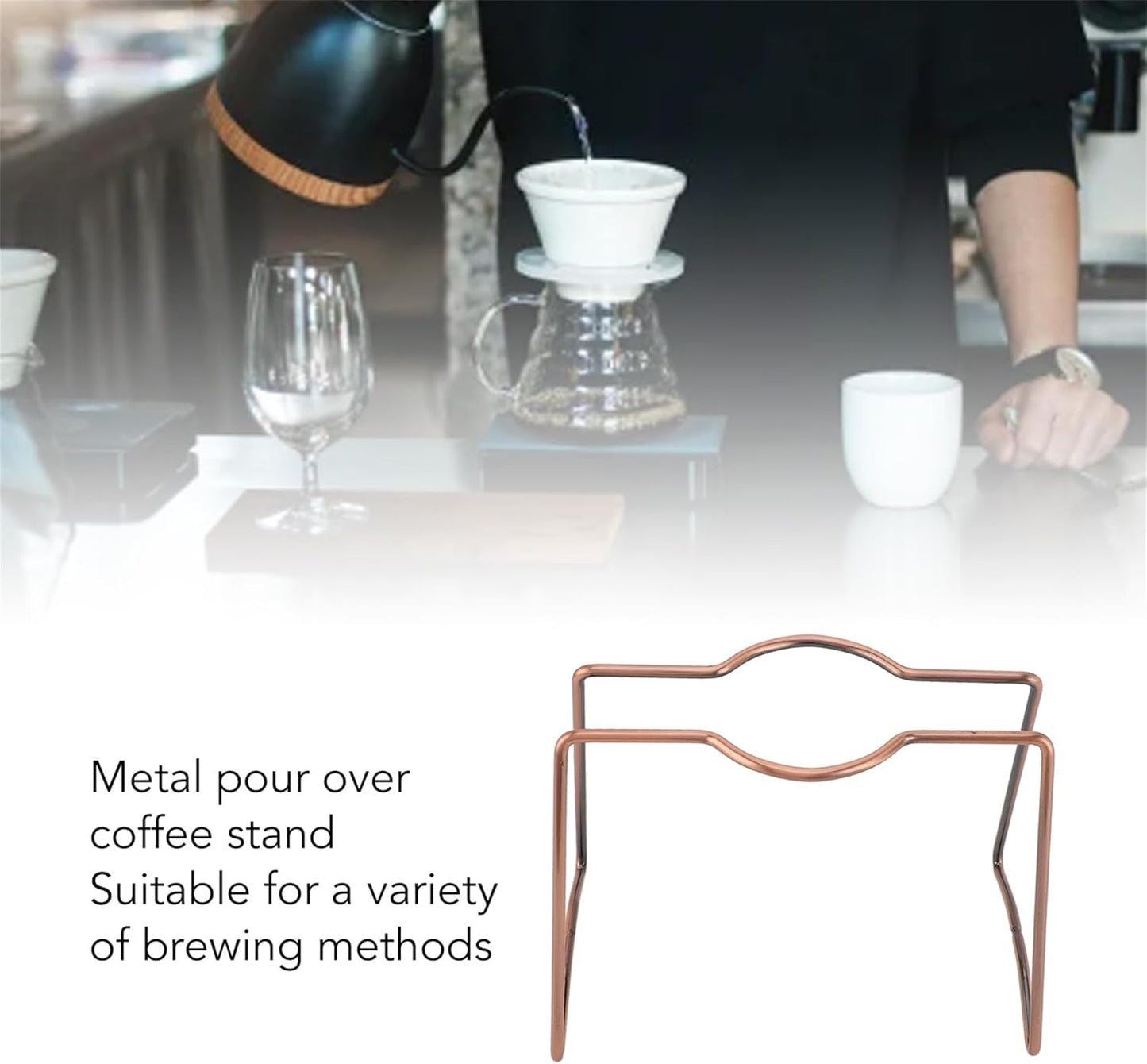 Clever Dripper,Pour Over Coffee Dripper Stand , Reusable Metal Pour Over Coffee Dripper Stand Circinate Portable Filter Holder Rack Drip Coffee Brewing Stand for Home Cafe Office Camping Travel