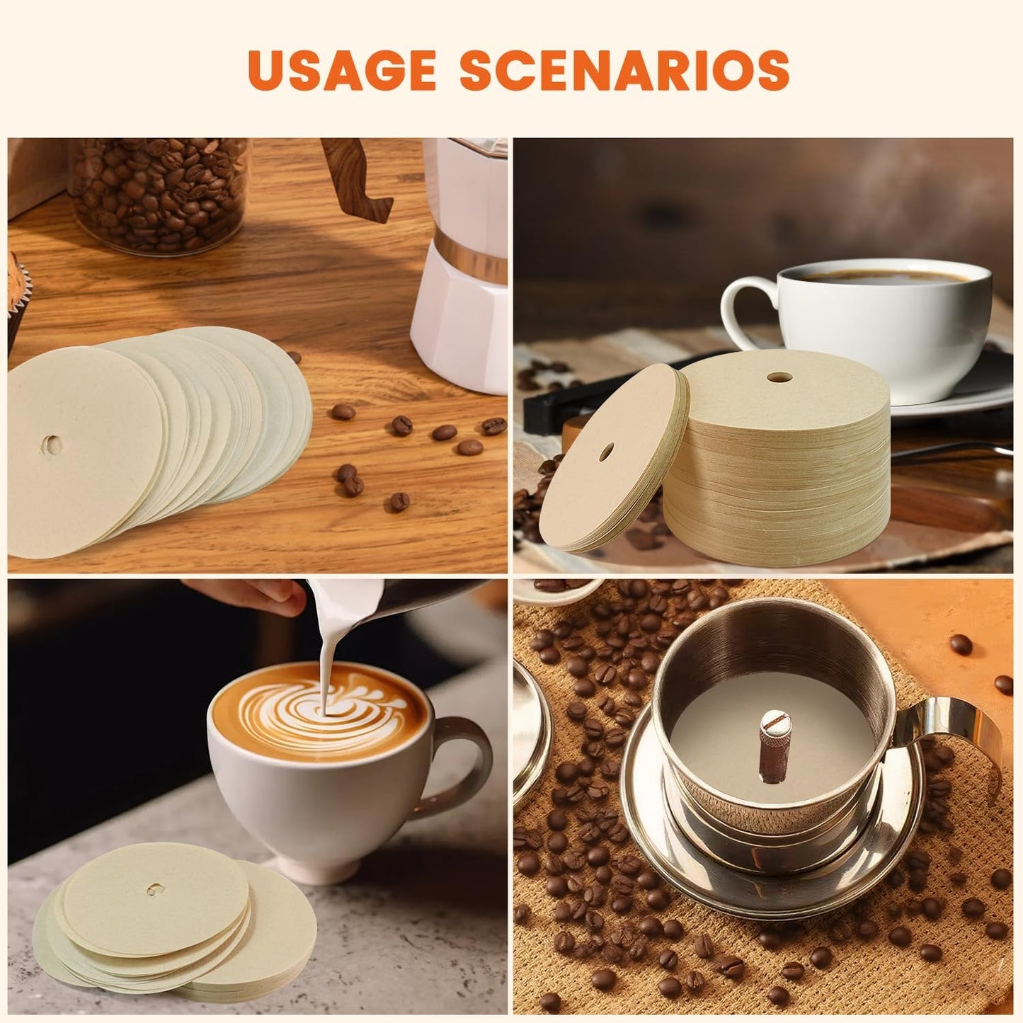 400 Pack Of Natural, Unbleached 3.75-Inch Disposable Coffee Filter Discs, Designed for Percolator Coffee Makers. Ideal for Use At Home, Office, Or Camping.