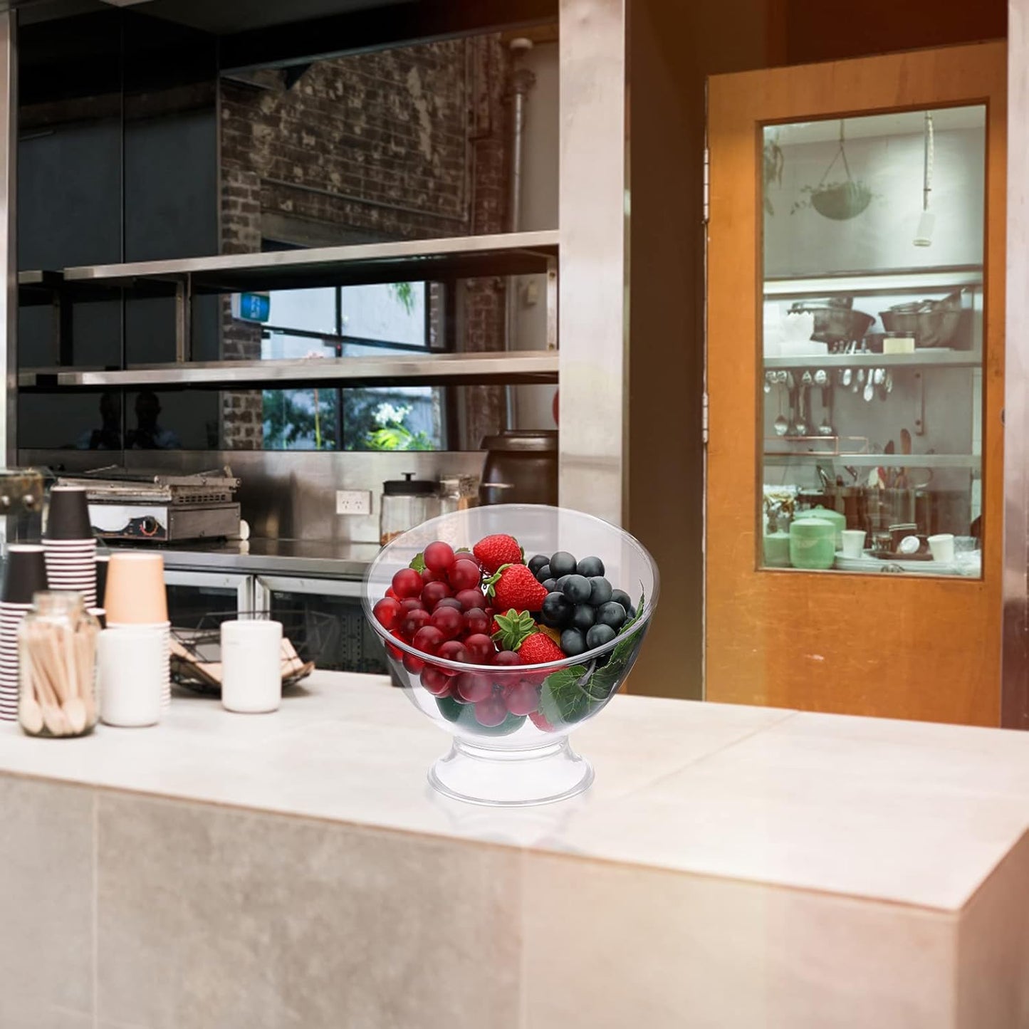 ELLDOO Coffee Pod Holder, Plastic Coffee Capsule Storage for K Cup Nespresso Vertuo Keurig, Creamer Organizer Candy Dish Fruit Jar Container Salad Bowl for Countertop, Kitchen, Breakroom