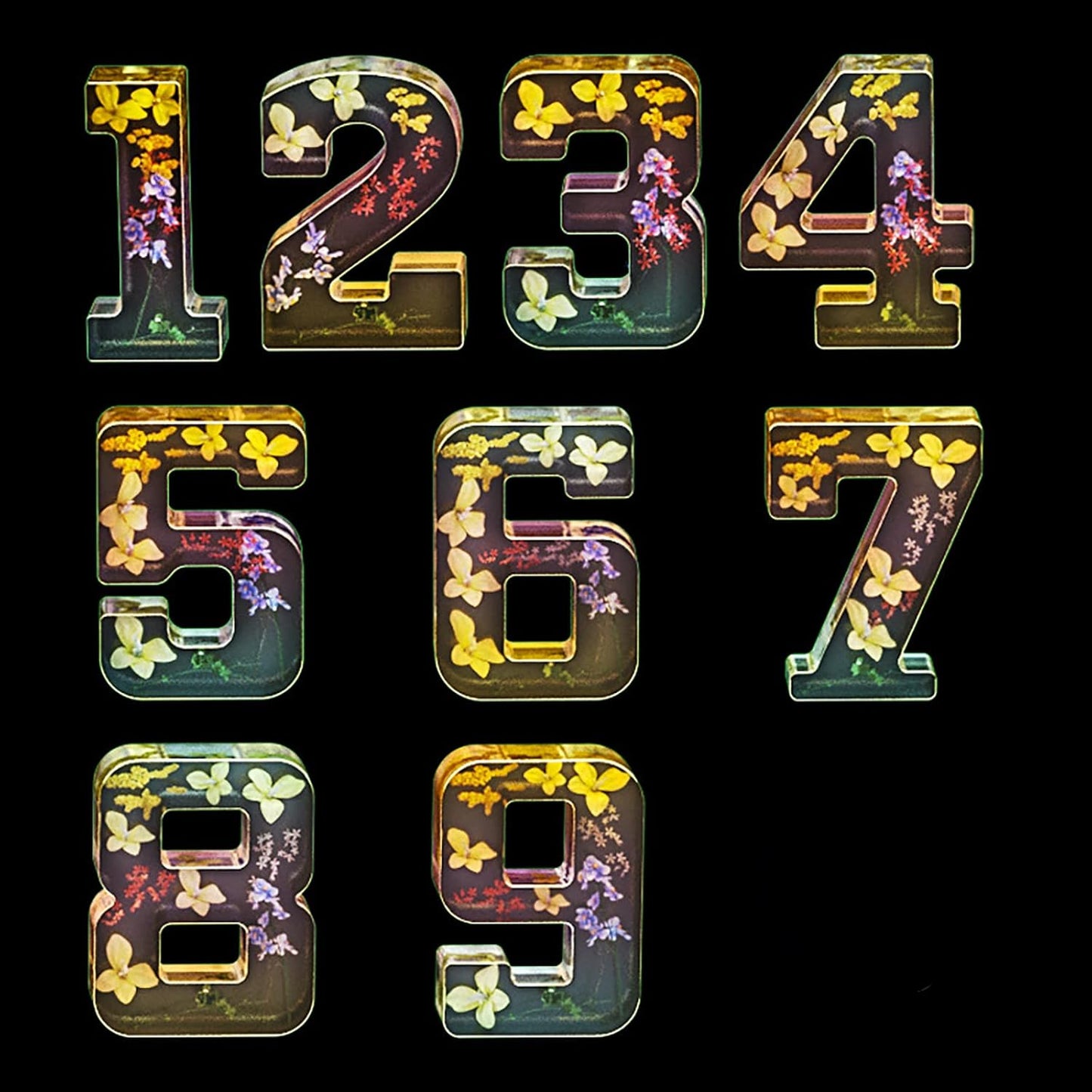 ESEDAGE 7 inch Number Resin Mold 7 Inches 9 Pack Arabic Alphabet Mold 0-9 Alphabet Mold Silicone Mold for Resin Handmade Letter Resin Casting Mold Alphabet Soap Making Molds