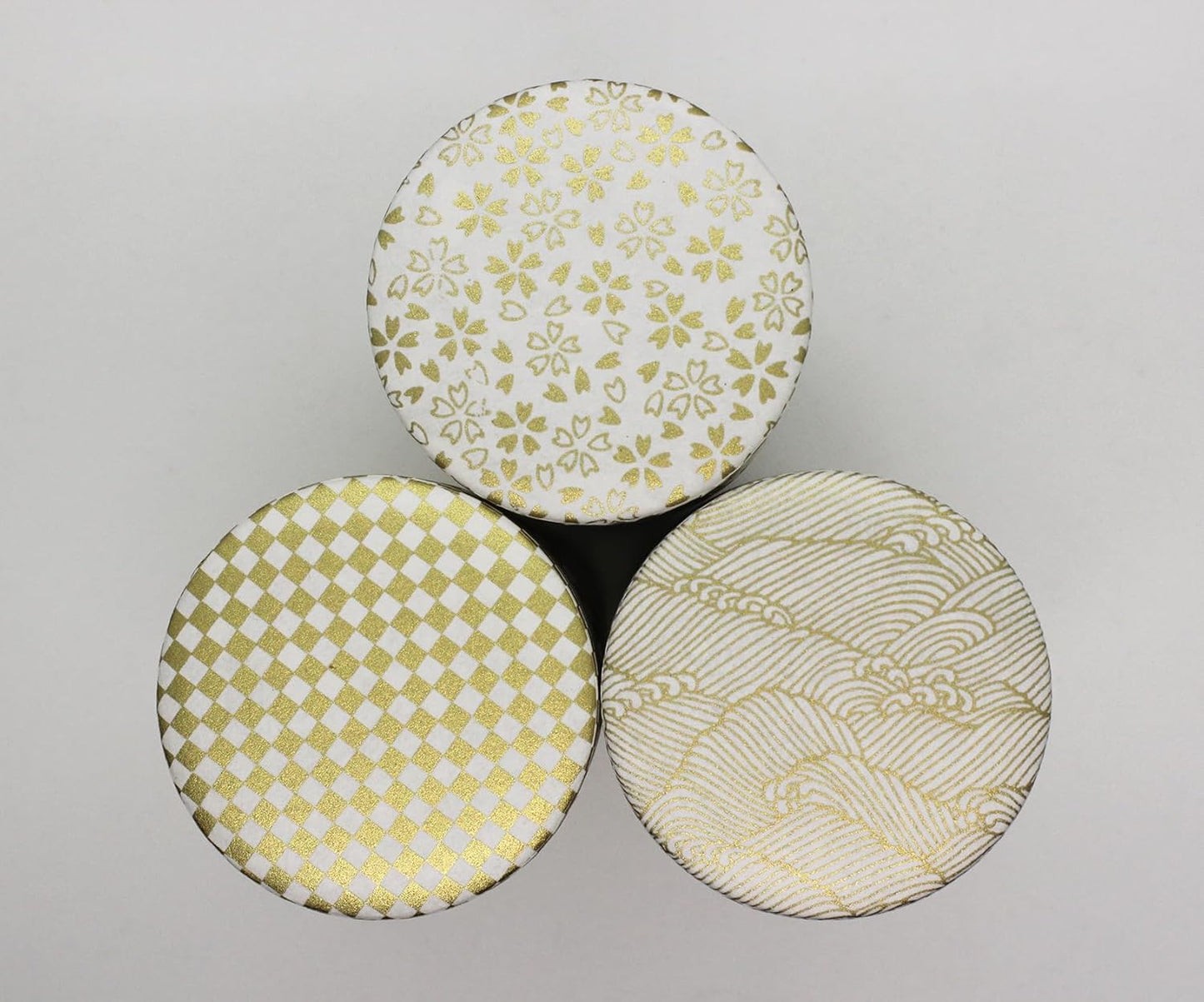 Japanese Pokkan Coffee Spice Tea Tin Canister Washi Paper Storage with Lid 7.05 oz Capacity (Kenran Ichimatsu)