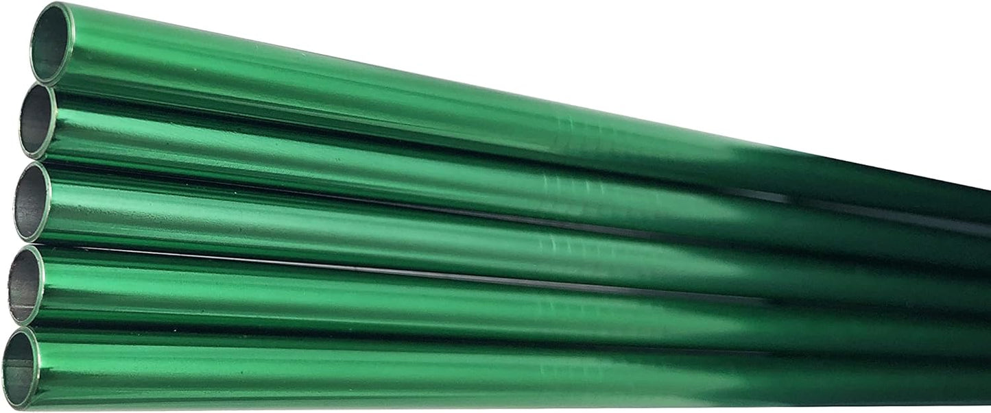 10 Pcs Stainless Steel Straws, Reusable Drinking Straws, Straight Metal Straw Sets with 2 Pcs Cleaning Brushes (10.5 Inch, Green)