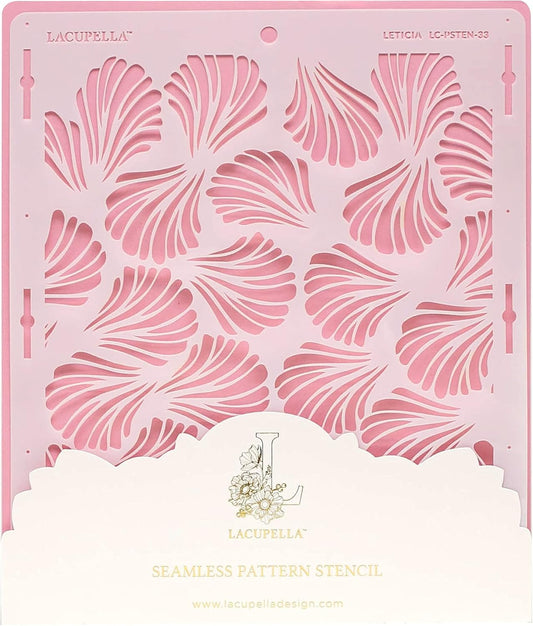 Cake Decorating Stencil for Tall Buttercream Cake, Royal Icing, Ganache, Paint, Airbrush (Leticia)