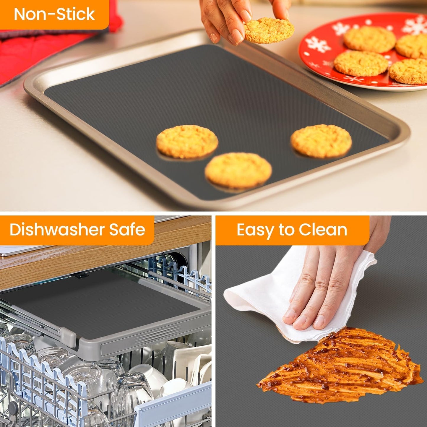 Silicone Baking Mat Roll -Reusable & Best German Silicone Mat Roll-Heat Resistant Freeze Dryer Mat Non Stick Pastry Mat Dough Rolling Mat, Non Slip Countertop Protector Mat, Cut to Size Silicone Mat