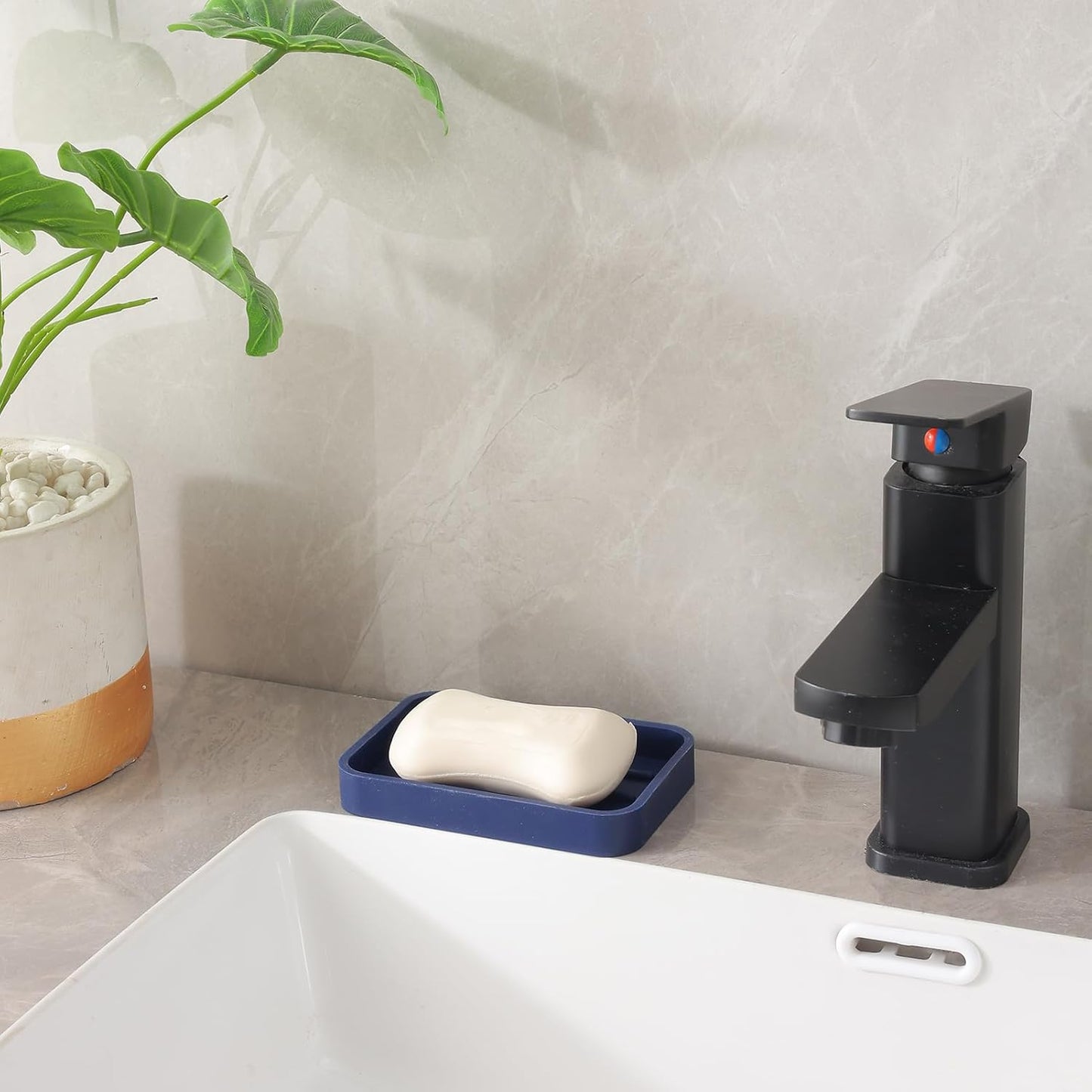 Silicone Kitchen Sink Organizer Tray for Multiple Usage,Easy Clean Sponges Holder for Kitchen Bathroom Counter or Sink,Dish Soap Dispenser,Scrubber,Bottle,Cup Navy Blue 4.9”x 3.2”