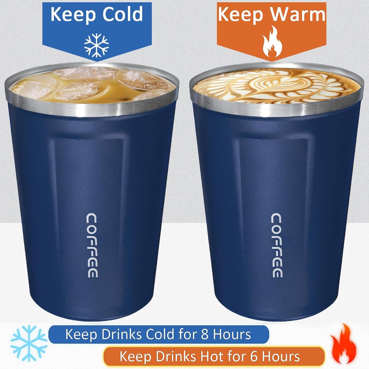 4 Pack Insulated Coffee Tumblers with Lid 17oz Stainless Steel Travel Coffee Mug Reusable Coffee Cup to Keep Cold and Hot Drinks for Car, Daily, Travel and Gifts, Multicolor