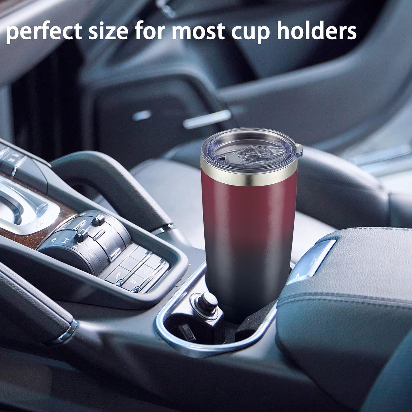 COMOOO 20oz Stainless Steel Tumbler Bulk with Lid and Straw Insulated Coffee Tumbler Cup Double Wall Vacuum Travel Mug for Cold Drinks and Hot Beverage (Mystery Moon,4 Pack)