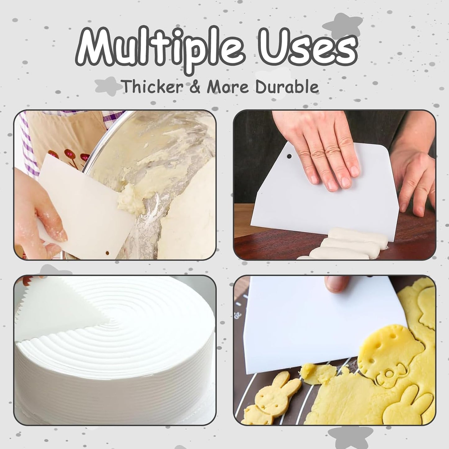 5 Pcs Fondant Smoother, Icing Smoother Essential Baking Tools for Perfectly Smooth Cakes(White)