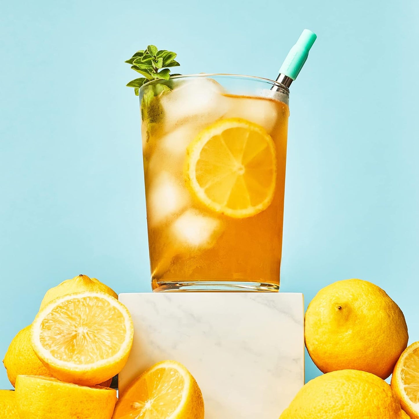 ZOKU Reusable Metal Straw with Case for Travel, Teal - Collapsible Stainless Steel Drinking Straw with Silicone Tip and Cleaner Brush, Ideal for Key Chains, Pockets, Purses