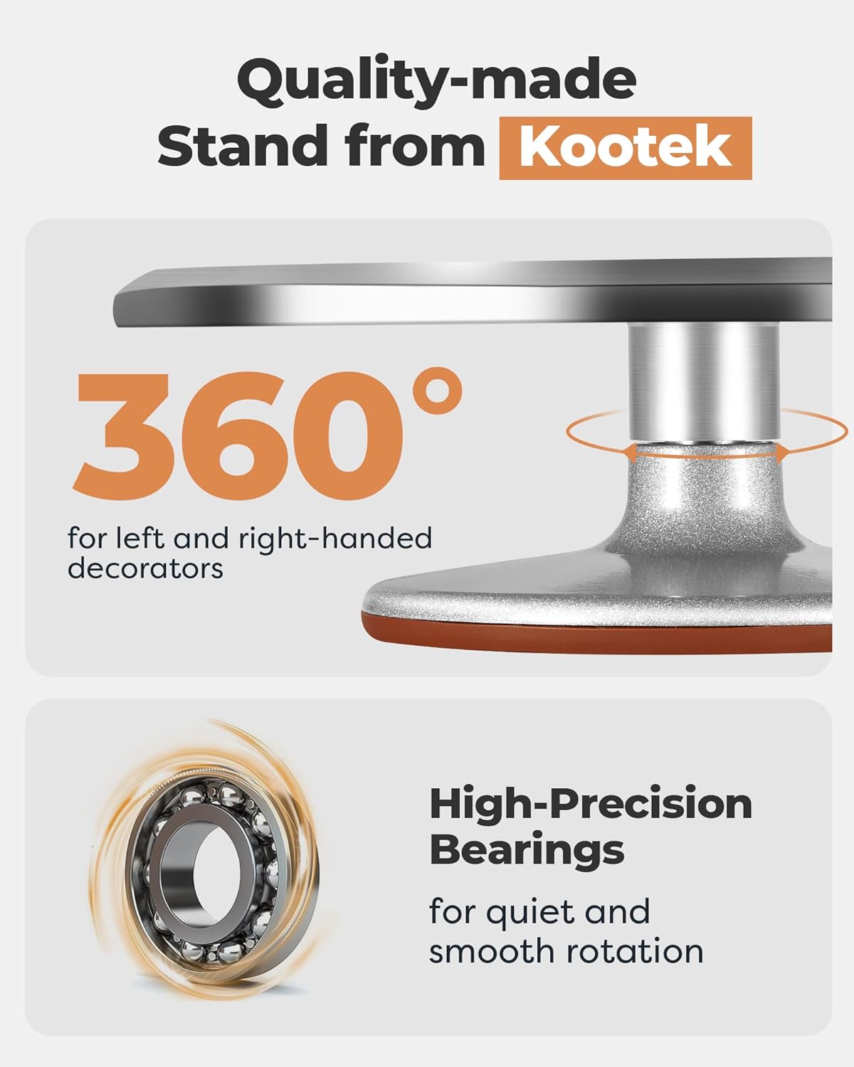 Kootek Aluminium Alloy Revolving Cake Stand 12 Inch Rotating Cake Turntable for Cake, Cupcake Decorating Supplies