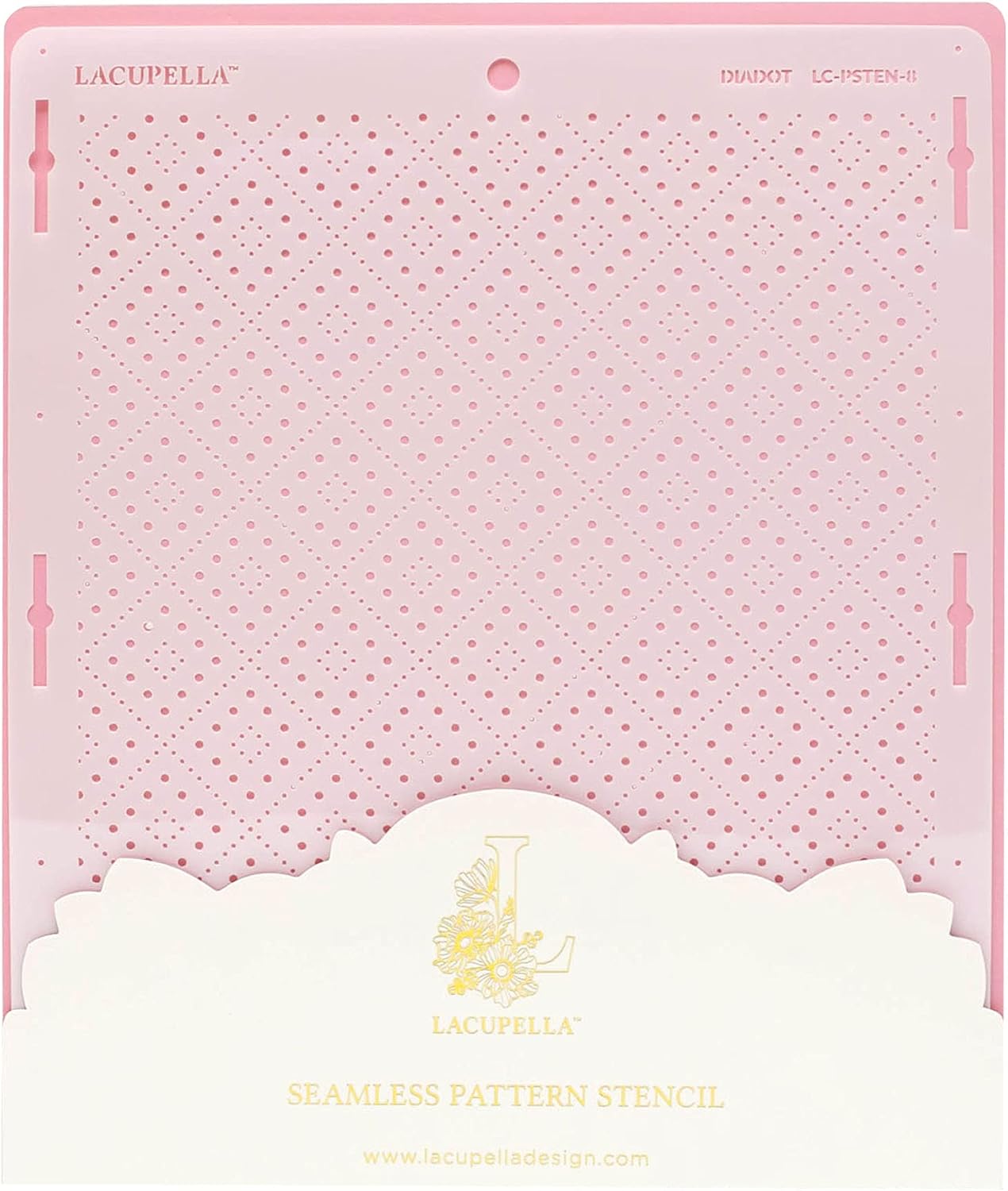 Cake Baking Stencil - Seamless Delicate Pattern for Decorating Tall Double Barrel Cake to Use with Buttercream, Royal Icing, Ganache, Paint, Airbrush (DIADOT)