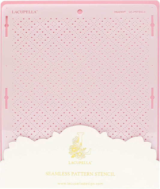 Cake Baking Stencil - Seamless Delicate Pattern for Decorating Tall Double Barrel Cake to Use with Buttercream, Royal Icing, Ganache, Paint, Airbrush (DIADOT)