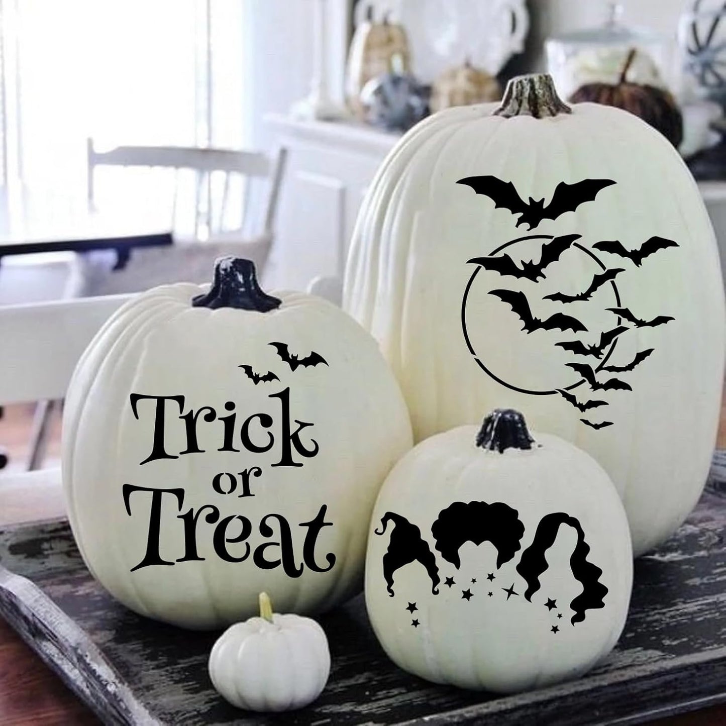 Halloween Stencils for Painting on Wood 12”x8” Large Halloween Stencil Boo Trick or Treat Bats Hocus Pocus Stencils for Door Mats Wood Sign T-Shirt Decor