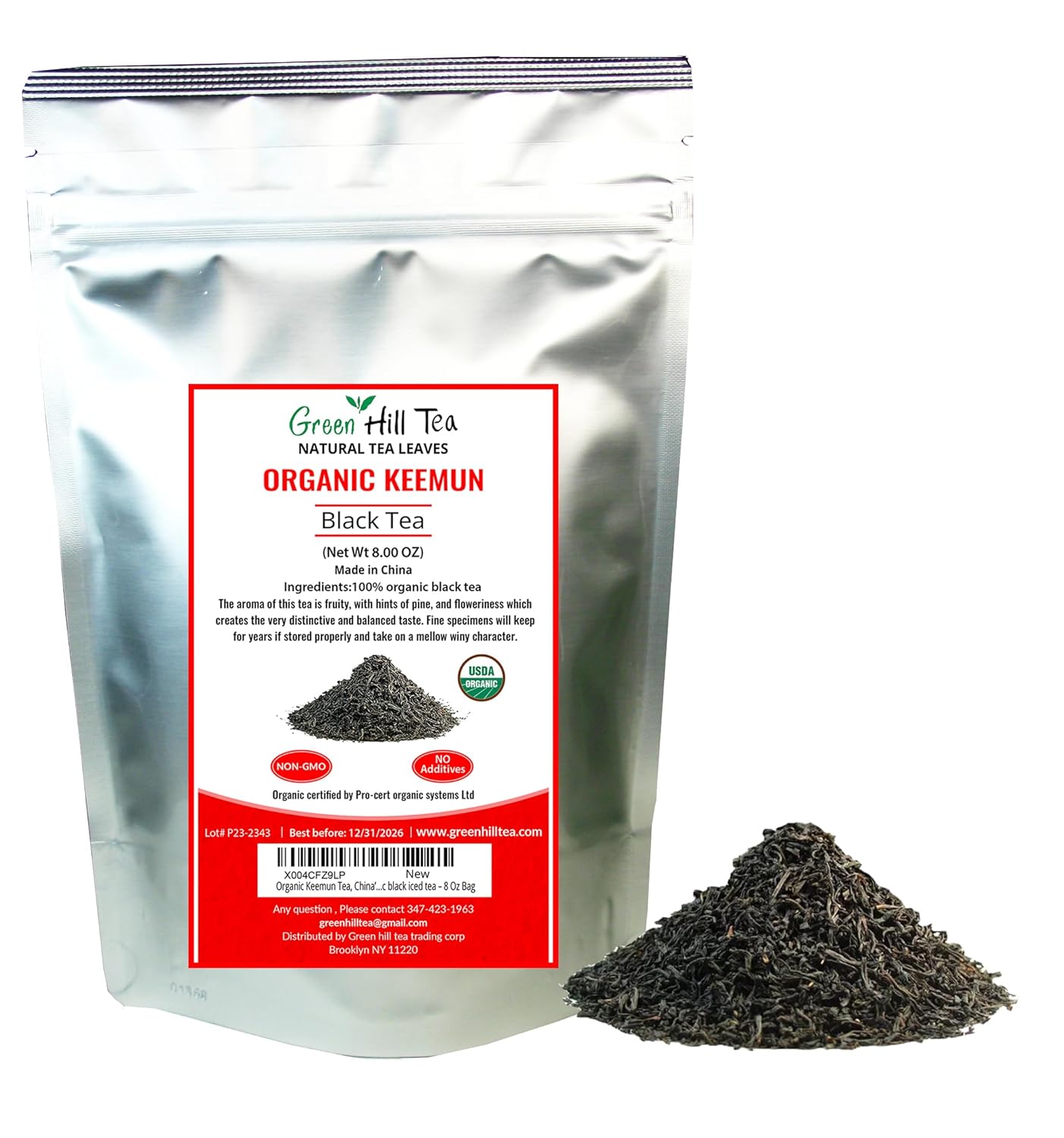 Organic Keemun Tea, China’s most famous natural and organic black iced tea – 8 Oz Bag
