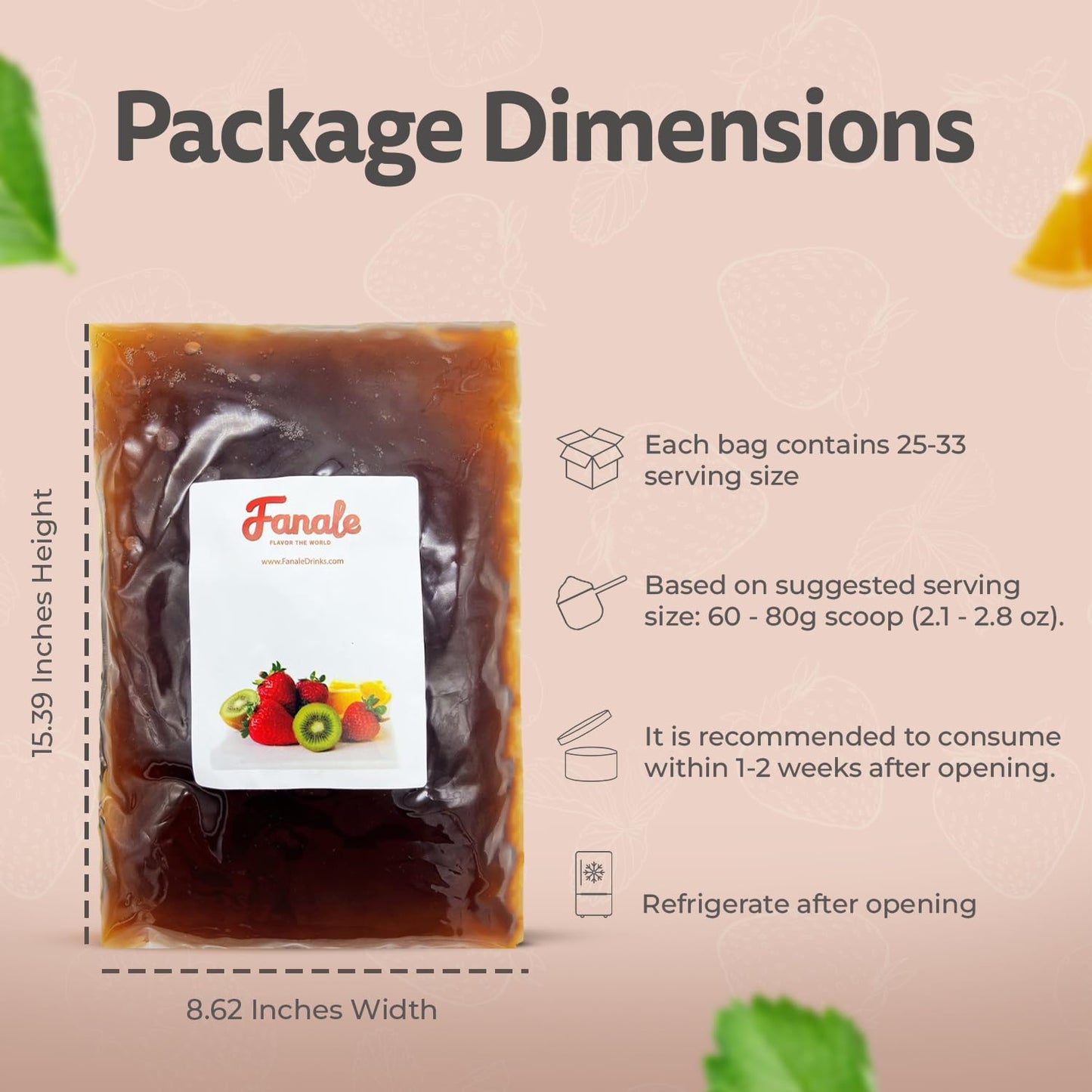 Fanale Brown Sugar Agar Tapioca Boba Jelly Ball for Milk Tea Coffee Shaved Ice Topping (4.4 lb/bag) TAP005-B