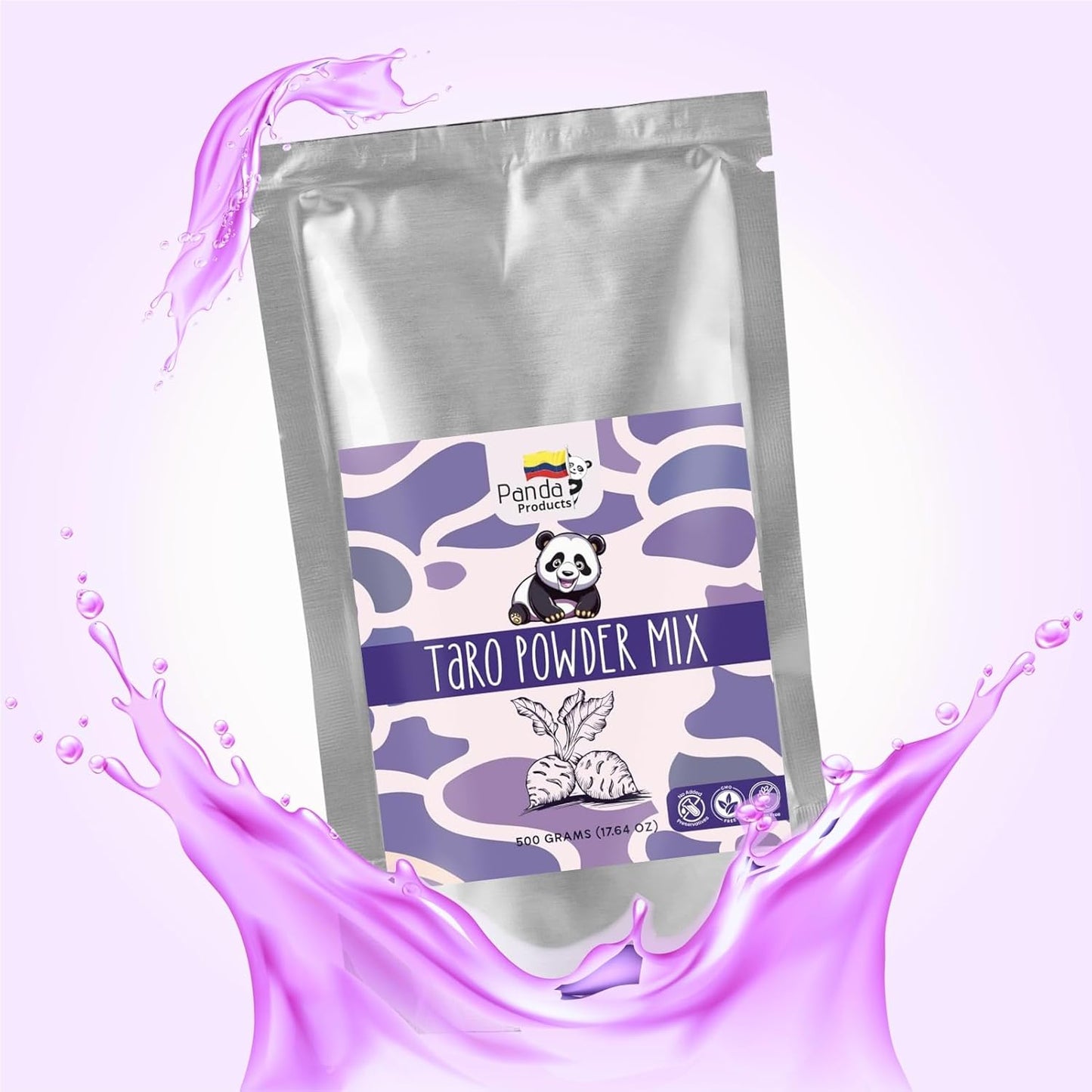 Panda Products Premium Taro Powder – 17.64 oz | Creamy & Nutty Flavor for Bubble Tea, Smoothies, Milkshakes, Slushes & Desserts