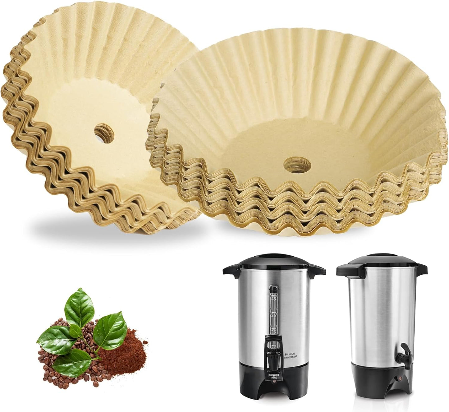 Paper Coffee Filters for Hamilton Beach 45 Cup Coffee Urn and Hot Beverage Dispenser, Unbleached Large Coffee Filters for Most 30-50 Cup Large Coffee Maker, 100 Pcs