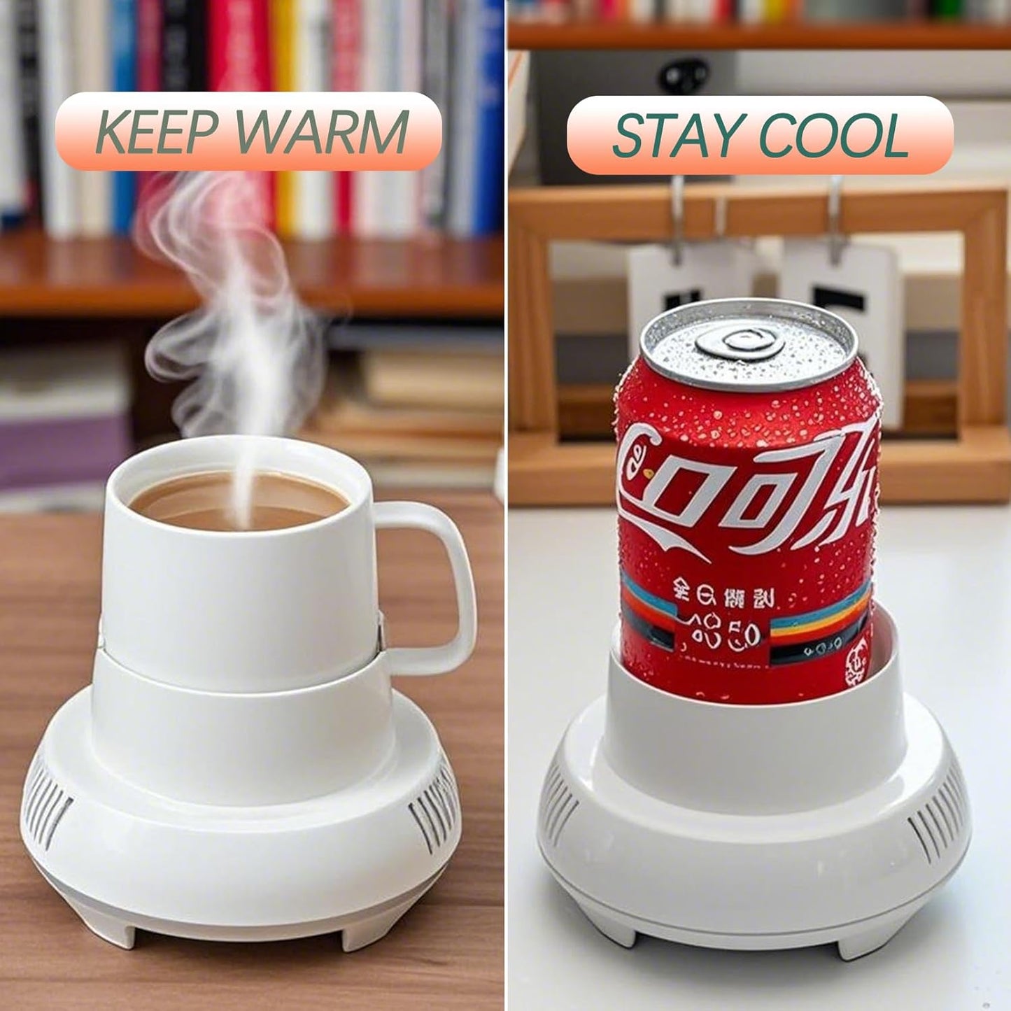 Coffee Warmer, Cup Cooler and Warmer for Desktop, Smart Beverage and Drink Cooling 2 -in-1