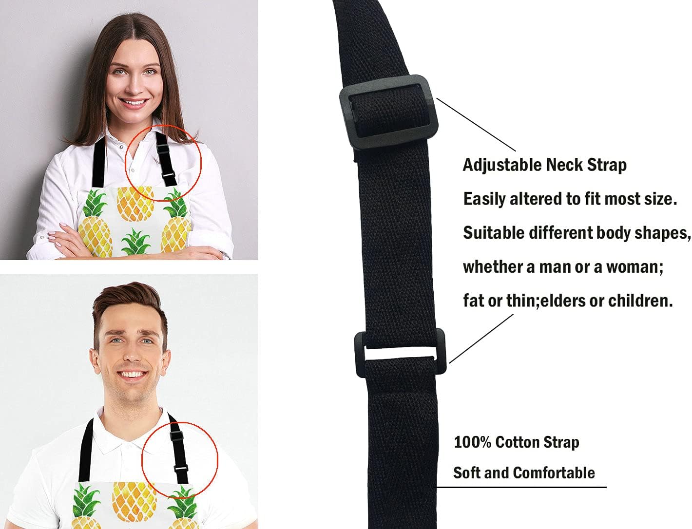 Funny Hipster Baking Apron Novelty Cooking Chef Present For Men Womens Baking Present Full BBQ Grilling Kitchen Apron Pineapple