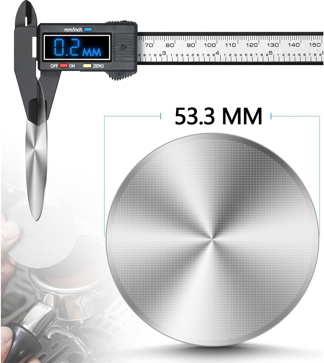 3 Pack Espresso Puck Screen for Breville Espresso Machine Ninja Cafe Luxe, 316 Stainless Steel 0.2mm Ultra-Thin Portafilter Filter Screen, 53.3mm