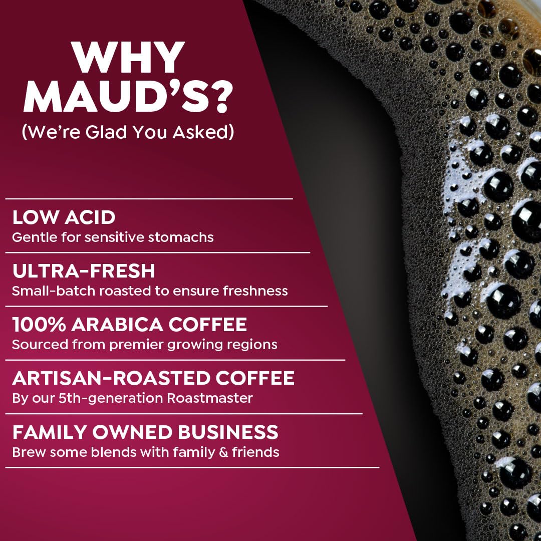 Maud's Raspberry Chocolate Flavored Coffee Pods, 50 ct, Medium Roast Flavored Coffee in Recyclable Single Serve Pods – 100% Arabica Beans, Compatible with Keurig K Cups Maker