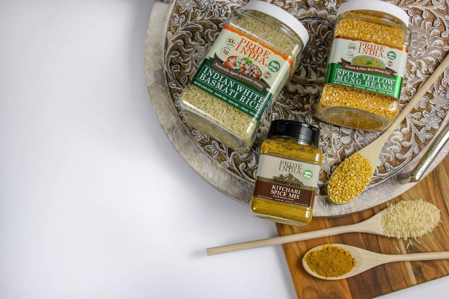 Pride Of India - PACK of 6 - Kitchari Spice Seasoning – Made with Authentic Indian Spices – Good for Health Cleanse & Diet – Easy to Use – 7 oz. Medium Dual Sifter Jar