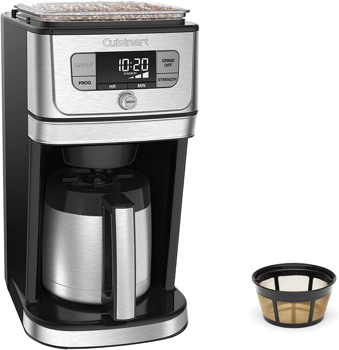 NRP Gold-tone 10cup Mesh Bottom Permanent Coffee Filter Replacement for Drip Coffeemaker Cuisinart GTF-B, Mr coffee & More