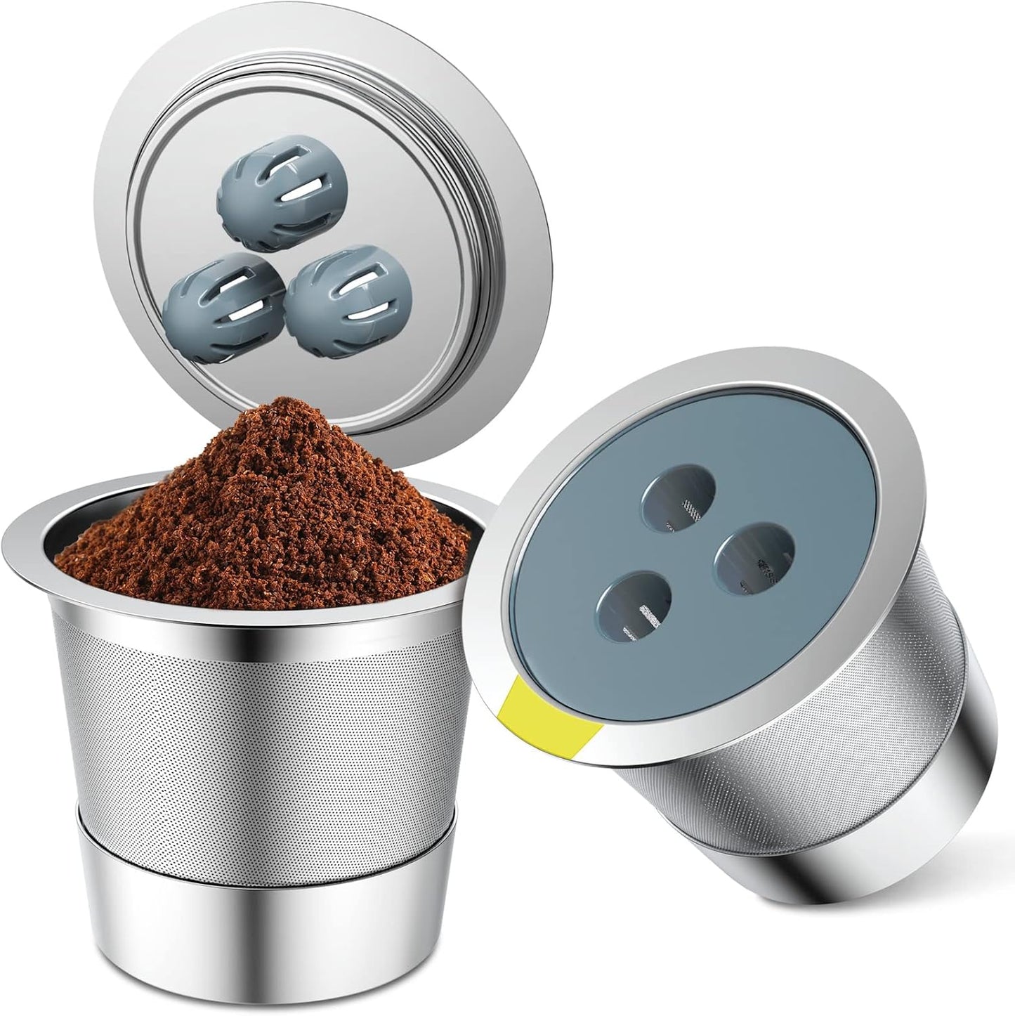 Stainless Steel Reusable K Cups Compatible with Ninja Coffee Maker,Upgrade2 Pack K Cups Reusable Coffee Pods,Permanent Coffee Filters Fit Ninja CFP201 CFP300 CFP301 CFP305 CFP307 CFP400 (2Pack)