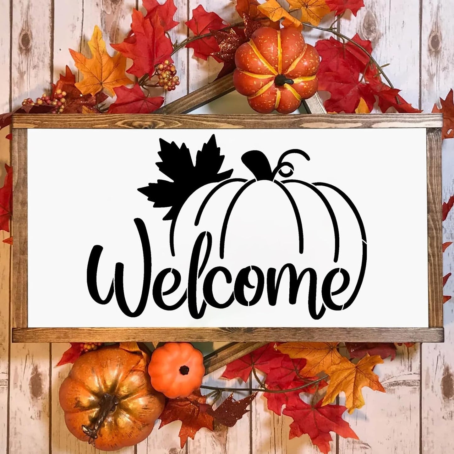 Fall Stencils for Door Mats Reusable Fall Doormat Stencils Hello Pumpkin Stencil for Doormats Wood Sign Decor