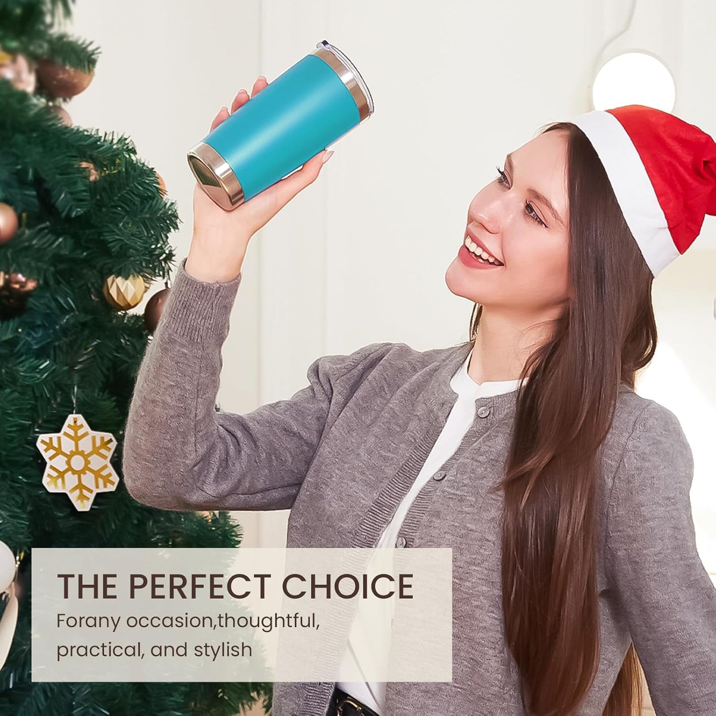 MEWAY 20oz Tumbler 4 Pack Double Wall Vacuum Insulated Travel Mug Bulk, Stainless Steel Tumblers with Lid and Straw, Durable Powder Coated Coffee Cups for Cold & Hot Drinks (Light Blue, 4)