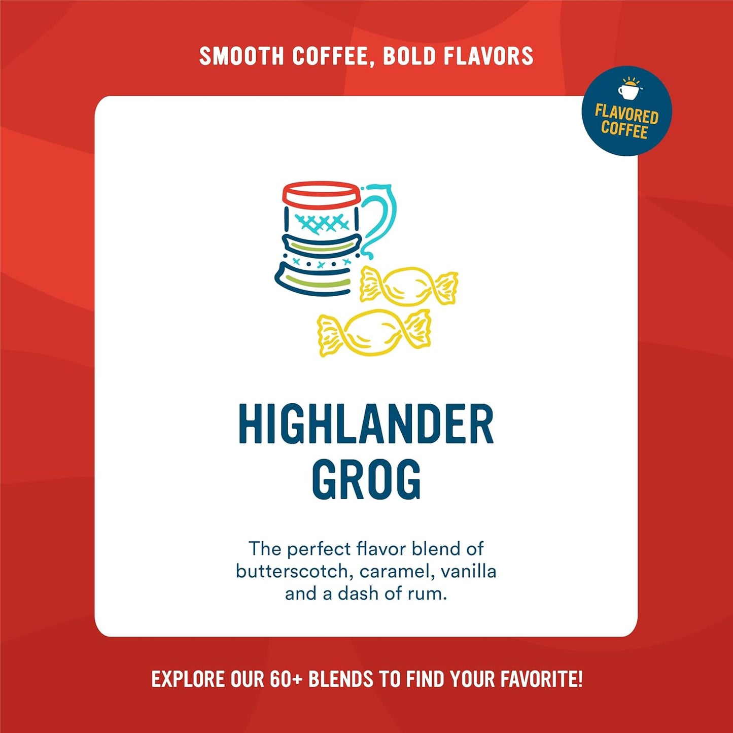 Cameron's Coffee Highlander Grog EcoPod Coffee, 12 Pieces, Light Roast, Gluten Free, 4.33 Ounces (Pack Of 6)