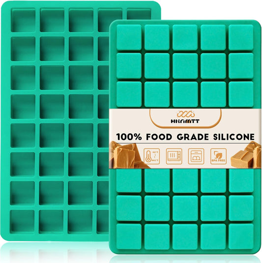 HKNMTT Square Candy Molds Silicone for Caramels Truffles Chocolate, 2 PCS 40 cavities for Baking, Food Grade Gummy Making Kit Wax Melts Moulds