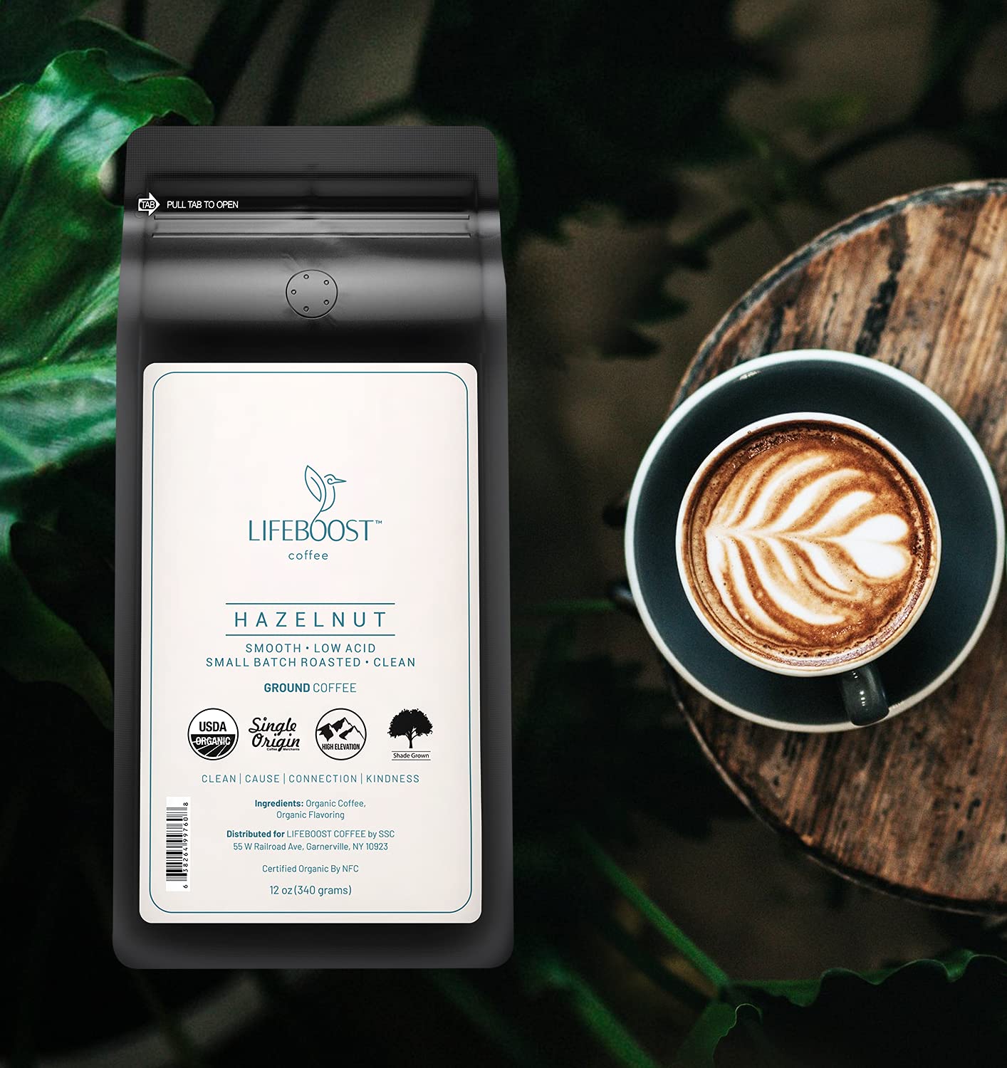 Lifeboost Hazelnut Ground Coffee – Organic, Low Acid, Non-GMO Hazelnut Flavored Coffee – Single Origin, Mold-Free Mycotoxin Tested Coffee, 12 oz