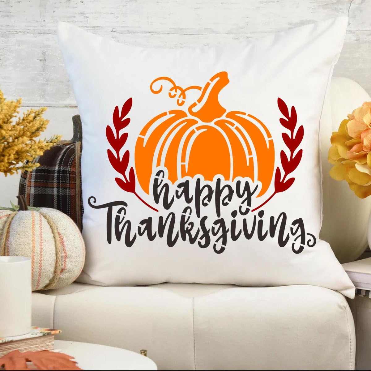 Large Fall Stencils 12” Thanksgiving Stencils Pumpkin Stencil for Painting on Wood Fabics Doormats DIY Crafts Decor