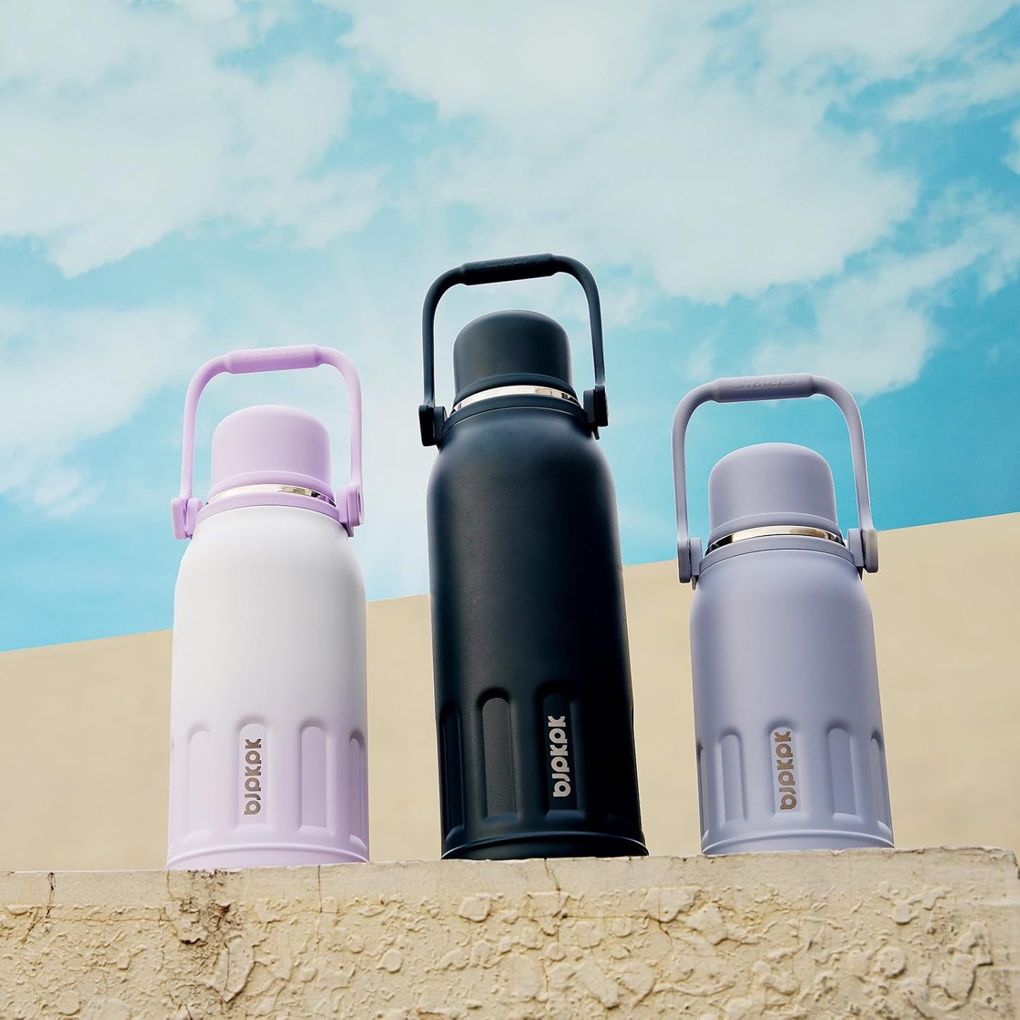 BJPKPK Insulated 50oz Thermos Water Bottle with Lid and Carry Handle Dishwasher Safe Stainless Steel Water Bottles for Outdoor,Pink Pearl