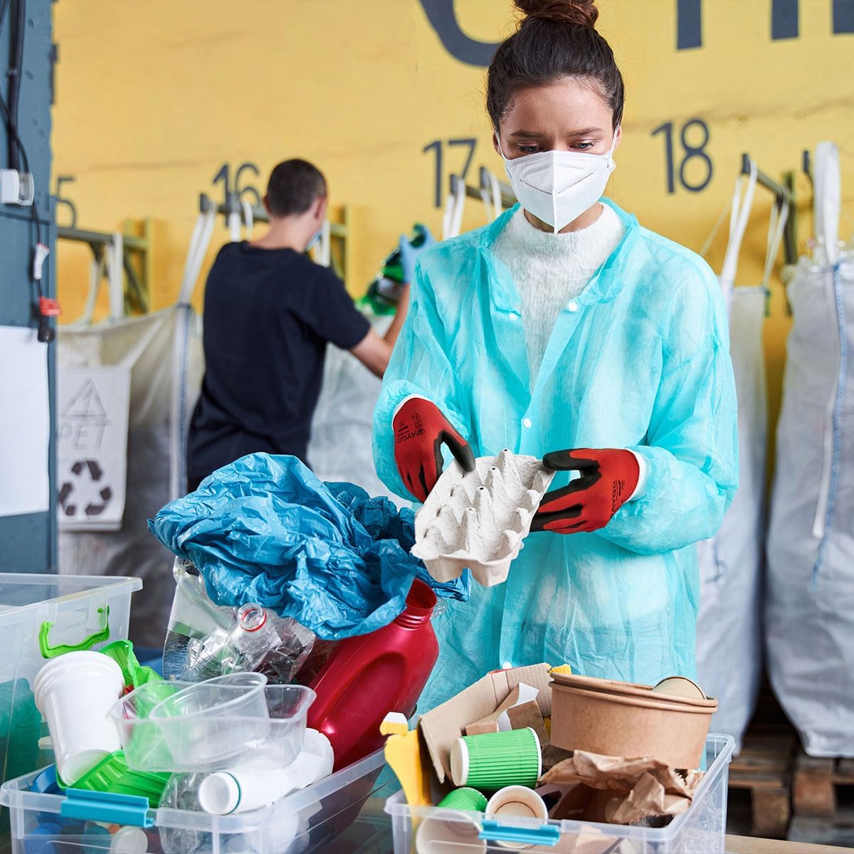 KAYGO Safety Work Gloves PU Coated-60 Pairs, KG11P Seamless Knit Glove with Polyurethane Coated Smooth Grip on Palm & Fingers, for Men and Women, Ideal for General Duty Work,Red,XL