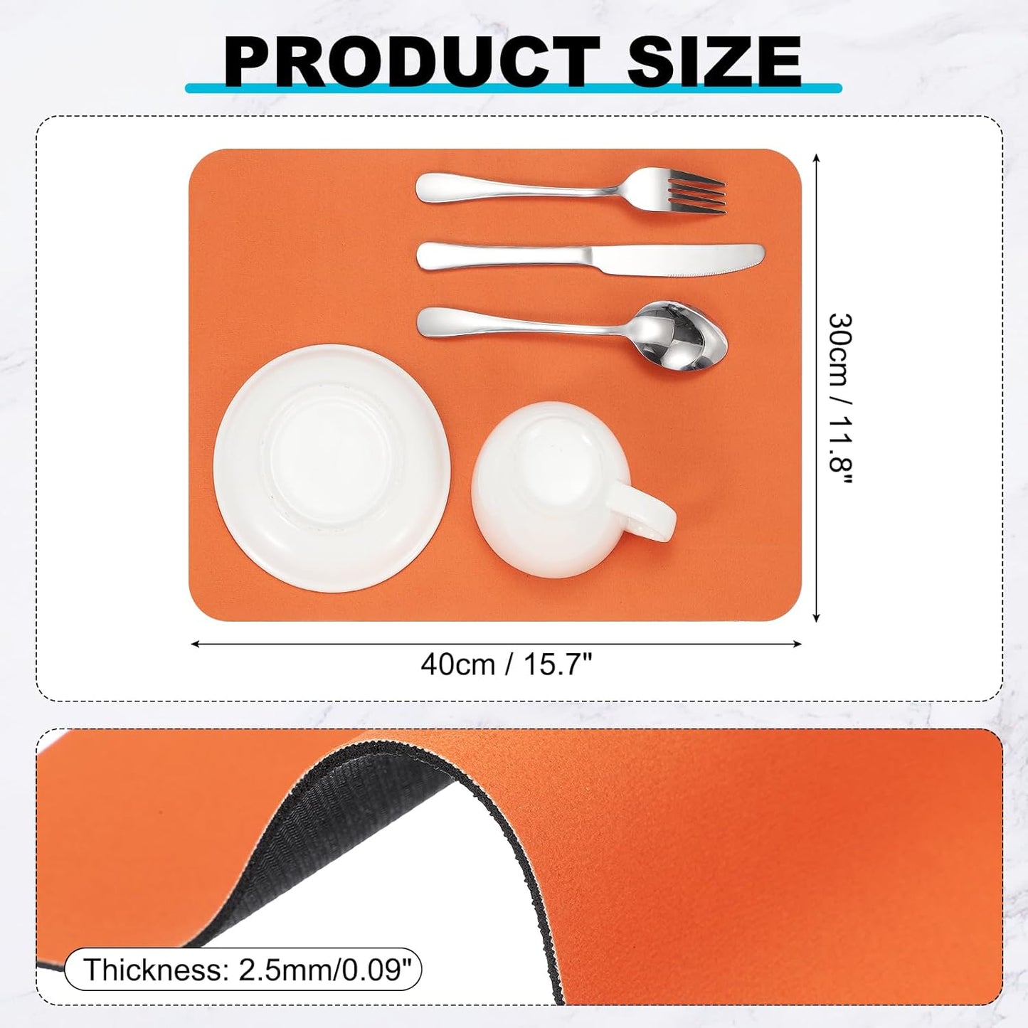 uxcell Silicone Mats for Kitchen Counter, 15.7" x 11.8" Non-Slip Countertop Protector Mat Heat Resistant Coffee Mat Waterproof Table Placemat, Orange